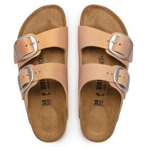 NEW Birkenstock Women's Arizona Big Buckle Nubuck Leather Washed Metallic Copper